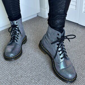 Doc Martens Pascal Metallic Iridescent Crackle Combat Boots in SZ US 8/ EU 39